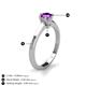 4 - Maxine 5.00 mm Round Amethyst Solitaire Engagement Ring 