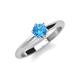 3 - Maxine 5.00 mm Round Blue Topaz Solitaire Engagement Ring 