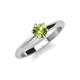 3 - Maxine 5.00 mm Round Peridot Solitaire Engagement Ring 