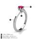4 - Maxine 5.00 mm Round Ruby Solitaire Engagement Ring 