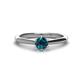 1 - Maxine 5.00 mm Round Blue Diamond Solitaire Engagement Ring 