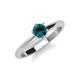 3 - Maxine 5.00 mm Round Blue Diamond Solitaire Engagement Ring 