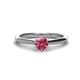 1 - Maxine 5.00 mm Round Pink Tourmaline Solitaire Engagement Ring 