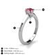 4 - Maxine 5.00 mm Round Pink Tourmaline Solitaire Engagement Ring 