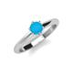 3 - Maxine 5.00 mm Round Turquoise Solitaire Engagement Ring 