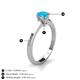 4 - Maxine 5.00 mm Round Turquoise Solitaire Engagement Ring 