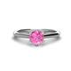 1 - Maxine 6.00 mm Round Lab Created Pink Sapphire Solitaire Engagement Ring 