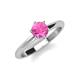 4 - Maxine 6.00 mm Round Lab Created Pink Sapphire Solitaire Engagement Ring 