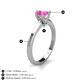 5 - Maxine 6.00 mm Round Lab Created Pink Sapphire Solitaire Engagement Ring 