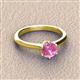 3 - Maxine 6.00 mm Round Lab Created Pink Sapphire Solitaire Engagement Ring 