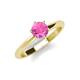 4 - Maxine 6.00 mm Round Lab Created Pink Sapphire Solitaire Engagement Ring 