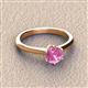 3 - Maxine 6.00 mm Round Lab Created Pink Sapphire Solitaire Engagement Ring 