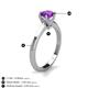 5 - Maxine 6.50 mm Round Amethyst Solitaire Engagement Ring 