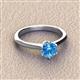 3 - Maxine 6.50 mm Round Blue Topaz Solitaire Engagement Ring 