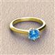 3 - Maxine 6.50 mm Round Blue Topaz Solitaire Engagement Ring 