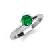 4 - Maxine 6.00 mm Round Emerald Solitaire Engagement Ring 