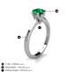 5 - Maxine 6.00 mm Round Emerald Solitaire Engagement Ring 