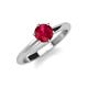 4 - Maxine 6.00 mm Round Ruby Solitaire Engagement Ring 