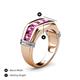 5 - Brad Round Pink Sapphire 7 Stone Men Wedding Ring