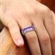 6 - Brad Round Amethyst 7 Stone Men Wedding Ring