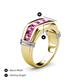 5 - Brad Round Pink Sapphire 7 Stone Men Wedding Ring