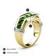 5 - Brad Round Green Garnet 7 Stone Men Wedding Ring