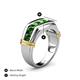 5 - Brad Round Green Garnet 7 Stone Men Wedding Ring