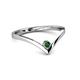 2 - Shana Bold Solitaire Round Created Emerald "V" Promise Ring 