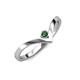 3 - Shana Bold Solitaire Round Created Emerald "V" Promise Ring 