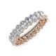 4 - Amelia 5x3 mm Oval Shape Forever Brilliant Moissanite Side Gallery Work Eternity Band 