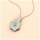 2 - Alice 5.00 mm Round Moissanite and Lab Grown Diamond Floral Halo Pendant Necklace 