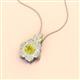 2 - Alice 5.00 mm Round Yellow Diamond and Lab Grown Diamond Floral Halo Pendant Necklace 