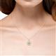 5 - Alice 5.00 mm Round IGI Certified Lab Grown Diamond Floral Halo Pendant Necklace 