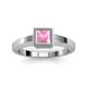 2 - Ian Princess Cut Pink Tourmaline Solitaire Engagement Ring 