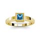 2 - Ian Princess Cut Blue Topaz Solitaire Engagement Ring 