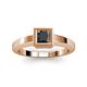 2 - Ian Princess Cut Treated Black Diamond Solitaire Engagement Ring 