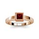 2 - Ian Princess Cut Red Garnet Solitaire Engagement Ring 