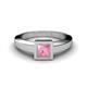 1 - Ian Princess Cut Pink Tourmaline Solitaire Engagement Ring 