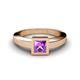1 - Ian Princess Cut Amethyst Solitaire Engagement Ring 