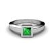 1 - Ian Princess Cut Emerald Solitaire Engagement Ring 