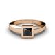 1 - Ian Princess Cut Treated Black Diamond Solitaire Engagement Ring 