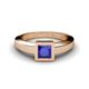 1 - Ian Princess Cut Blue Sapphire Solitaire Engagement Ring 