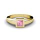 1 - Ian Princess Cut Pink Tourmaline Solitaire Engagement Ring 