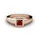 1 - Ian Princess Cut Red Garnet Solitaire Engagement Ring 
