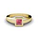 1 - Ian Princess Cut Rhodolite Garnet Solitaire Engagement Ring 