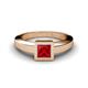 1 - Ian Princess Cut Ruby Solitaire Engagement Ring 
