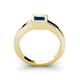 4 - Ian Princess Cut Blue Topaz Solitaire Engagement Ring 