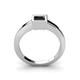 4 - Ian Princess Cut Treated Black Diamond Solitaire Engagement Ring 