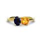 1 - Tanya Oval Shape Blue Sapphire & Cushion Shape Citrine 2 Stone Duo Ring 