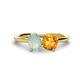 1 - Tanya Oval Shape Opal & Cushion Shape Citrine 2 Stone Duo Ring 